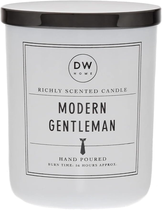 DW Home Modern Gentleman Scented Candle – Cedarwood, Birch & Bergamot Fragrance by DWHome