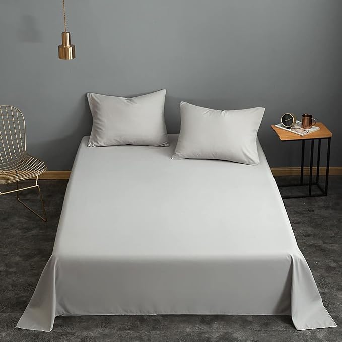 Microfiber Queen Bedding Flat Sheet, Ultra Soft and Wrinkle, Stain Resistant - Image 2