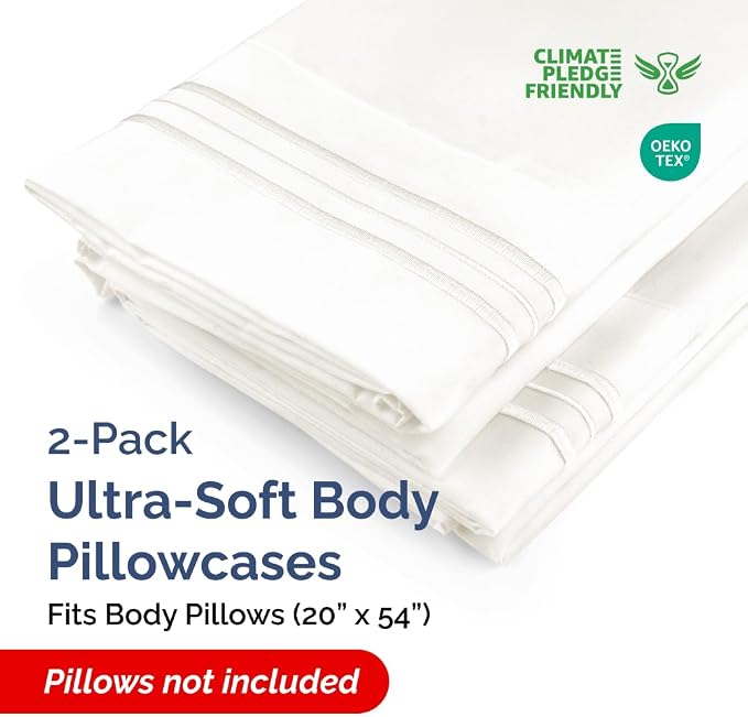 Body Pillowcases Set of 2-20x54 Long Body Pillow Case - Image 2