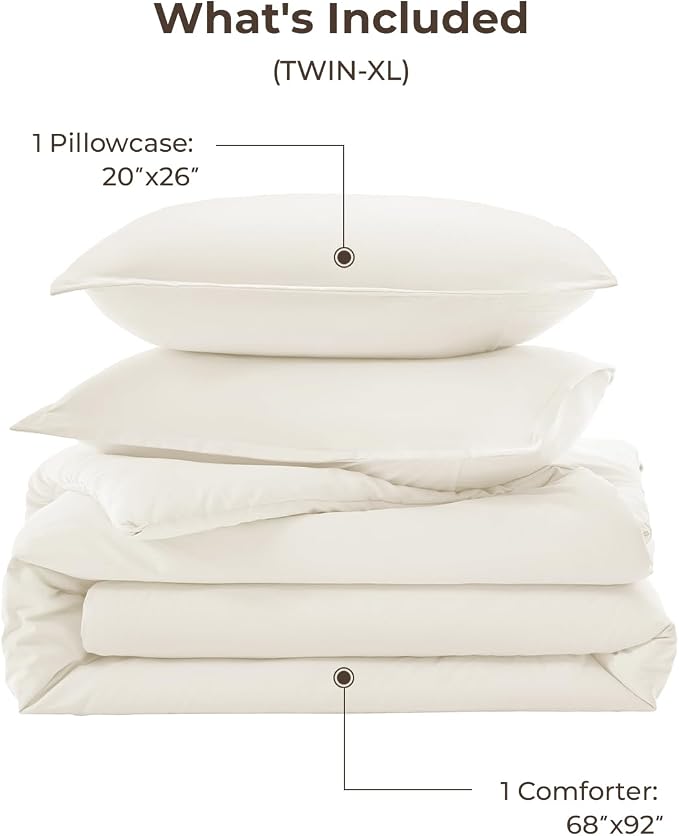 Litanika Twin XL Comforter Set Cream, 2 Pieces Extra Long Dorm Bedding Sets - Image 7