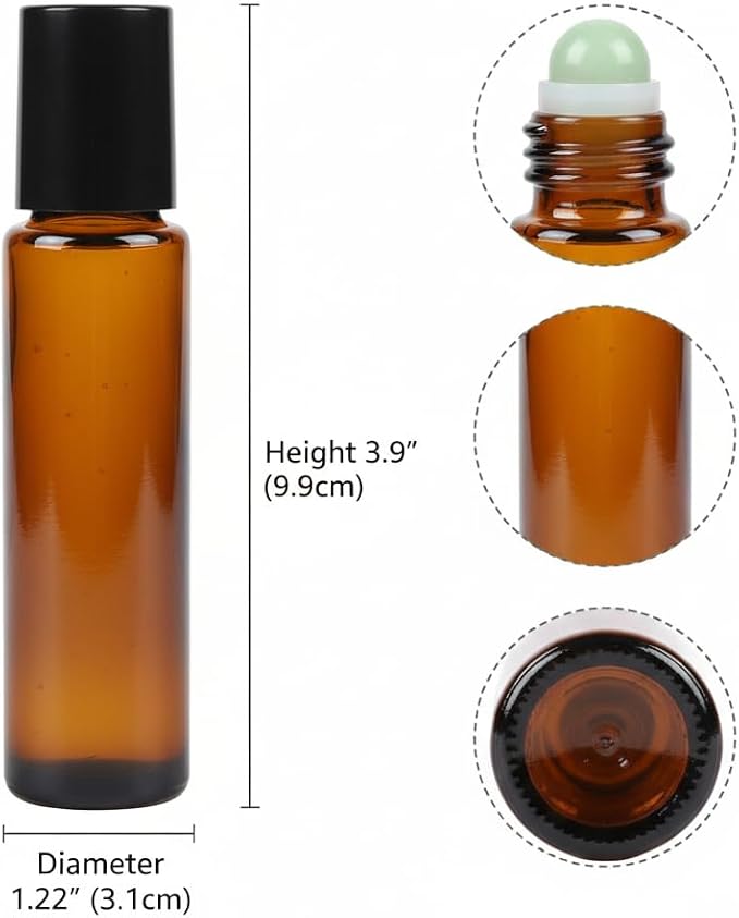 2 PCS 30ml Amber Glass Roll On Bottles - Image 2