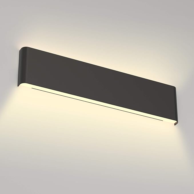 Aipsun 20W/24in Rectangular LED Black Modern Wall Sconce Horizontal Up and Down by Aipsun