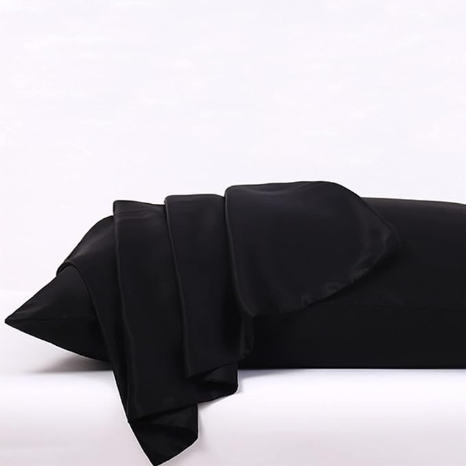 Hypoallergenic Pillow Case Made in USA, Premium Black Silk Pillow Cases - Image 4