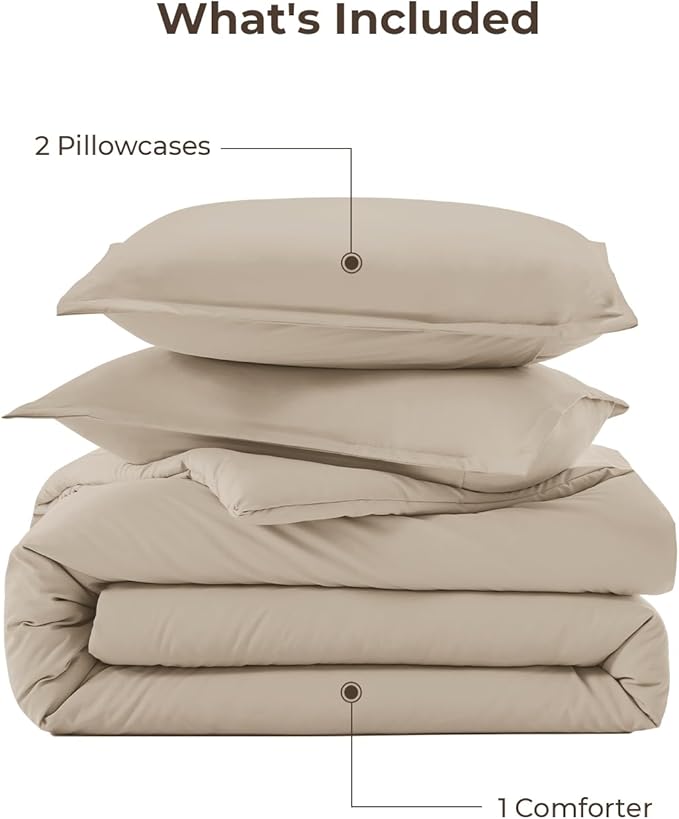 Litanika Comforters Khaki Oversized Queen Size, 3 Pieces Lightweight Solid - Image 7