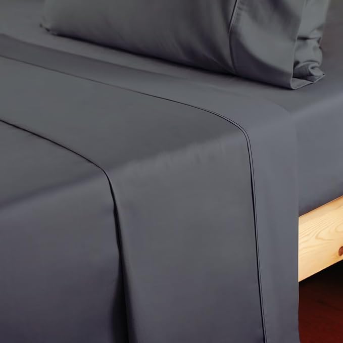 2-Pack Cotton Twin Flat Sheet Only, 600 Thread Count 100% Egyptian Cotton Top - Image 7