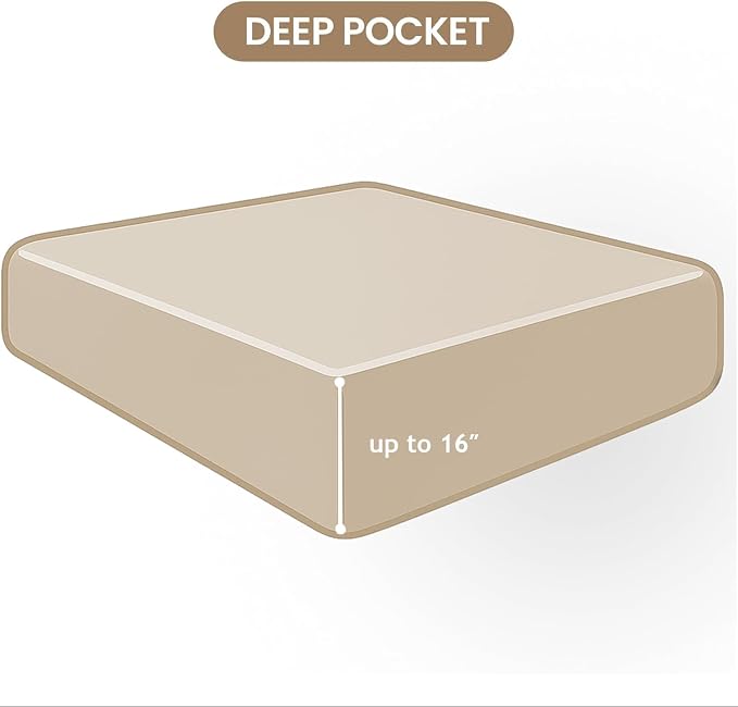 ROSE&RISY Khaki Full Fitted Sheet, Soft and Breathable - Image 7