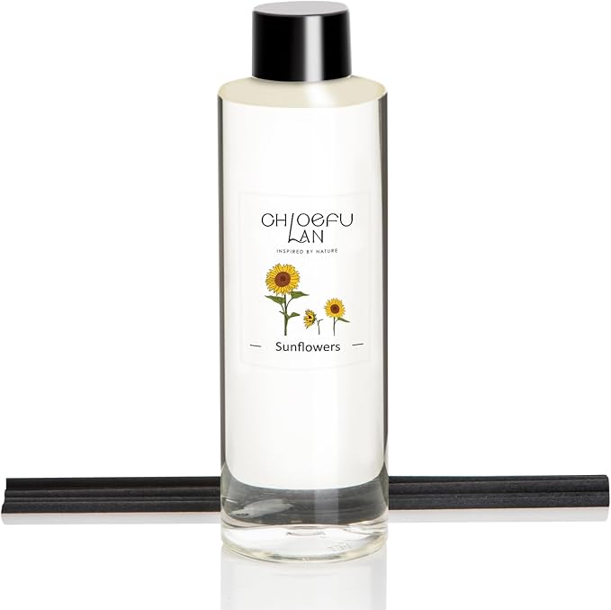Chloefu LAN Sunflowers Scented Oil Diffuser Refill 200ml/6.76 fl oz Air by ChloefuLANScentedCandles