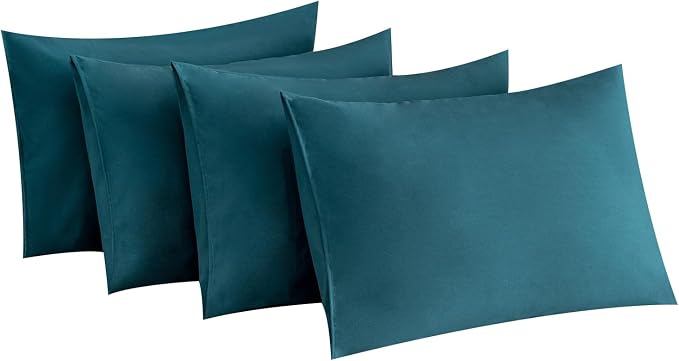 MINIPANDA Blue-Green Pillow Cases Standard Size Set of 4 by Unknown