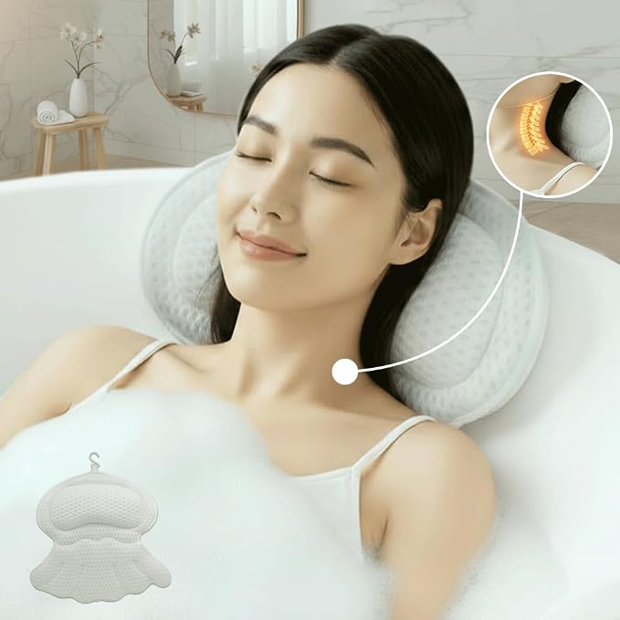 Bathtub Tray and Bath Pillows for Tub – Expandable Bamboo Bathtub Caddy - Image 5