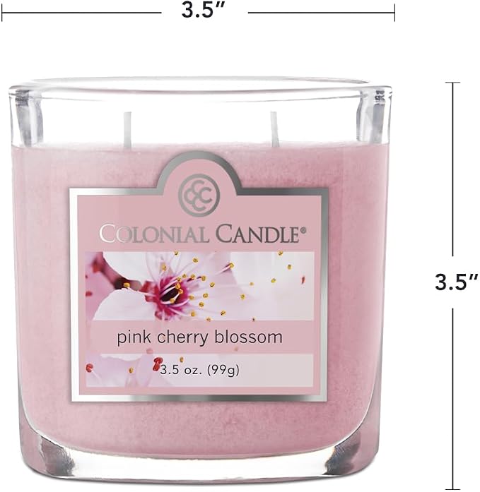 Colonial Candle Pink Cherry Blossom Scented Jar Candle, 2 Wick, 3.5 oz - Image 5