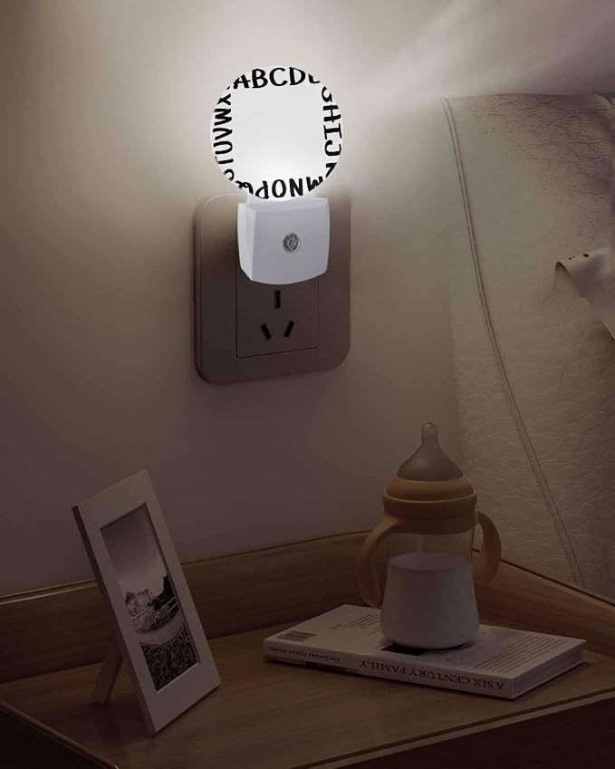 Night Lights Auto Sensor Alphabet Night Light Beige Modern Minimalist Letter - Image 5