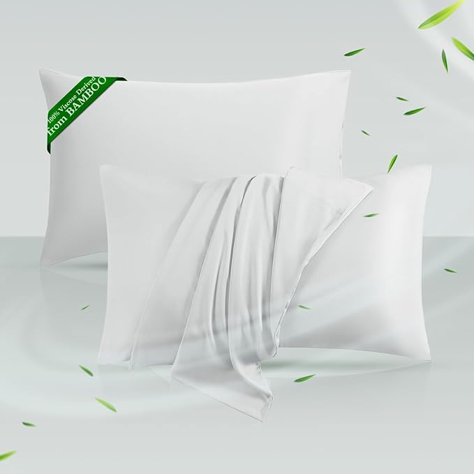 Cooling Pillowcases Queen Size Set of 2, Viscose Derived from Bamboo by HOTSLEEPERSHEETS