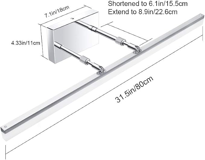 Aipsun 31.5 inch LED Vanity Lights Adjustable Bathroom Light Fixtures Bathroom - Image 7