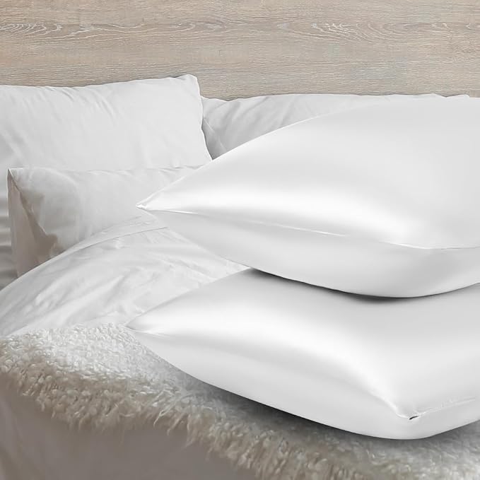 AUAUY 2 Pack Satin Silk Pillowcase, 19.69x29.53inches Silk Pillowcases - Image 4