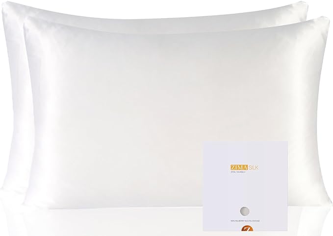 ZIMASILK 100% Pure Mulberry Silk Pillowcase 2 Pack, Soft and Smooth, Both Sides by ZIMASILK
