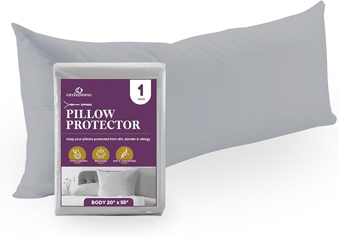 CirclesHome Pillow Protectors Single Pack Body Zippered by CirclesHome