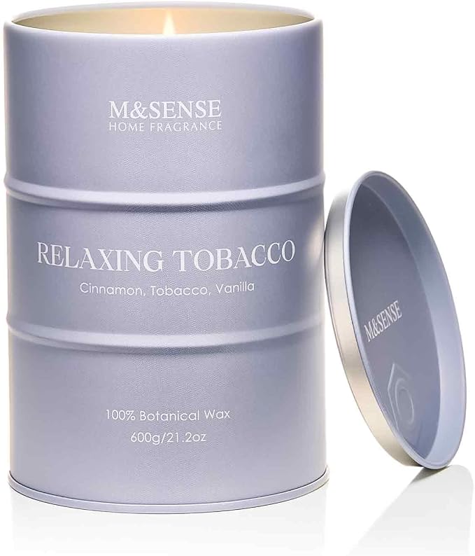 M&SENSE Vanilla Tobacco Scented Candles Large, Natural Soy Candles 21.2oz 120 by MSENSE