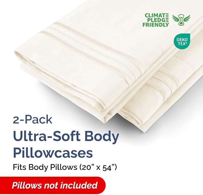 Body Pillowcases Set of 2-20x54 Long Body Pillow Case - Image 2