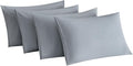 MINIPANDA Light Grey Pillowcases Set of 4 King Size- Gray Pillow Cases Super by Unknown