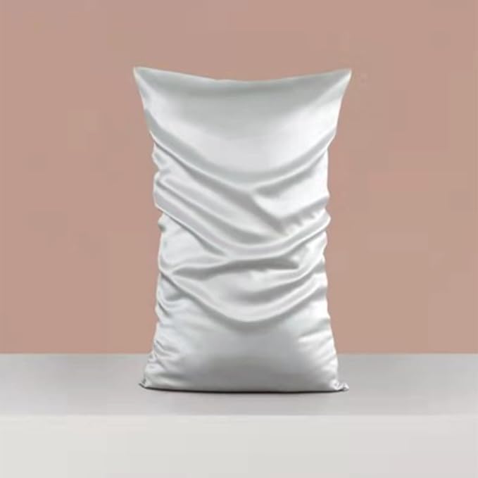Gray Silk Pillowcase for Women Made in USA, Anti Wrinkle Silk Pillow Cases Queen - Image 5