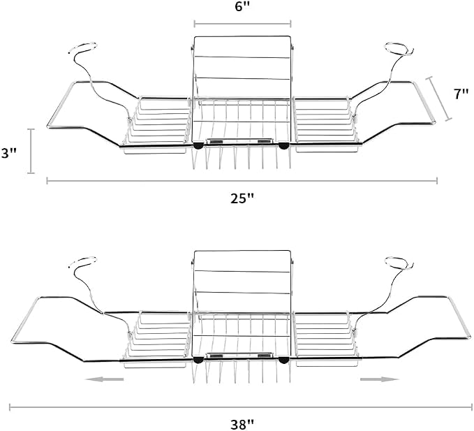 BDL Bathtub Caddy Tray Expandable Bath Tub Table - Image 3