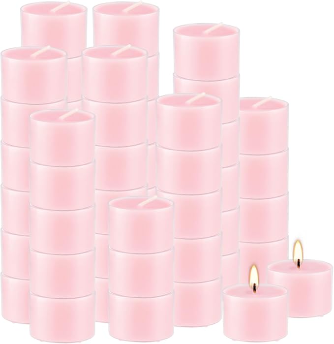 Rose Scented Candle Tealight Candles in Clear Cup, 8 Hours Consistent Smkless - Image 2