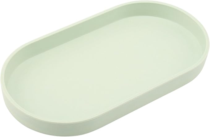 Green Small Tray, Oval Tray for Kitchen Counter, Bathtub Bathroom Vanity Items by VCREATC-VCREATEFORCUSTOMER