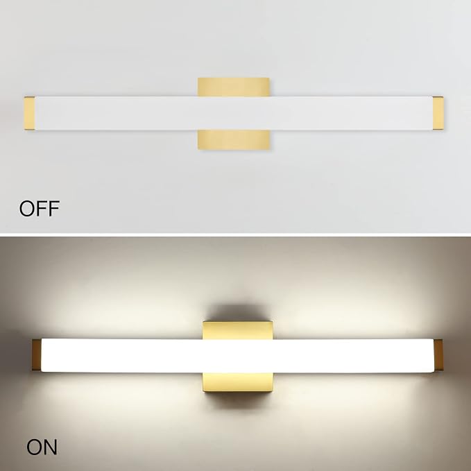 LED Bathroom Vanity Light fixtures 24in Metal Brass, 14W 4000K Natural White - Image 3