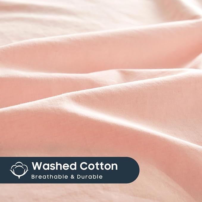 Wake In Cloud - Cotton Duvet Cover Set, Queen Size, 100% Washed Cotton - Image 7
