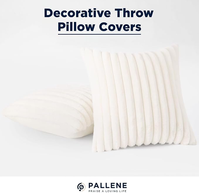 Pallene Faux Fur Plush Throw Pillow Covers 26x26 Set of 2, Luxury Soft Fluffy - Image 8