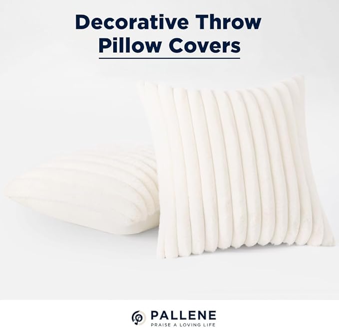 Pallene Faux Fur Plush Throw Pillow Covers 24x24 Set of 2, Luxury Soft Fluffy - Image 8