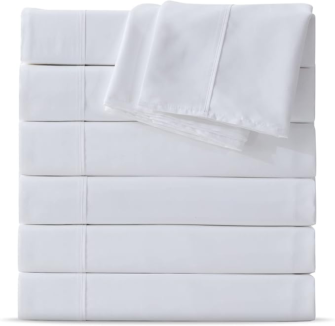 Maple&Stone Twin Flat Sheet 6 Pack, Premium Soft & Breathable, Brushed by MapleStone