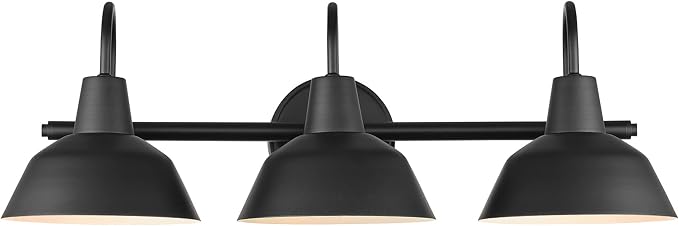 Globe Electric 65554 Barnyard 3-Light Vanity Light, Matte Black - Image 4