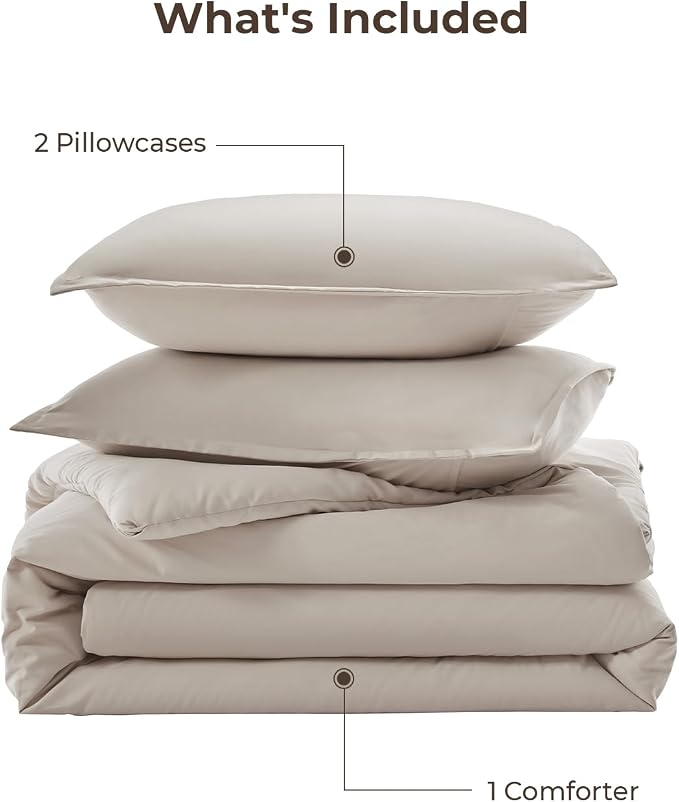 Litanika Linen Grey Comforter Set Twin/Twin XL Size, 2 Pieces Lightweight Solid - Image 7