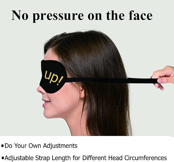 Shut Up Sleep Mask Eye Mask Slogan Black Golden Yellow Sleep Mask Light - Image 4