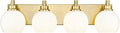Bathroom Light Fixtures, 4 Light Brushed Gold Vanity Light, 26 Inch Modern Wall by Metwet