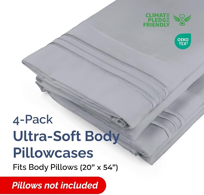 Body Pillowcases Set of 4-20x54 Long Body Pillow Case - Image 2