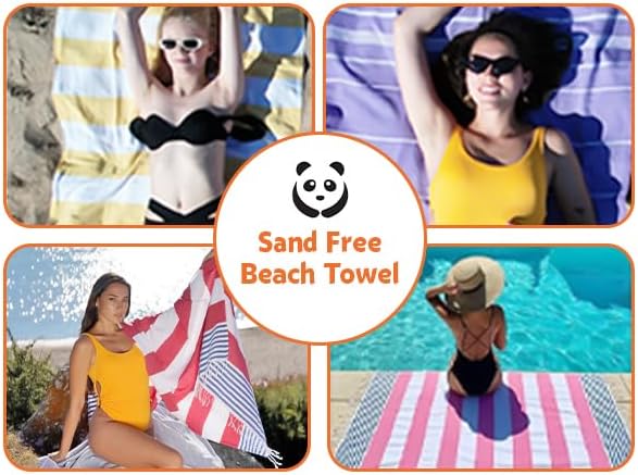 HAVLULAND Turkish Beach Towels Oversized, Absorbent Quick Drying 100% Cotton - Image 7
