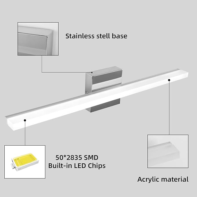 LED Bathroom Vanity Light 24inch Over Mirror Lighting Fixture Modern Indoor - Image 5
