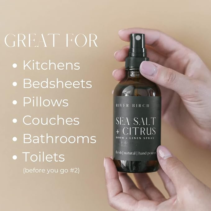 River Birch Sea Salt + Citrus Scented Linen and Room Spray | Home Fragrance | 4 - Image 2