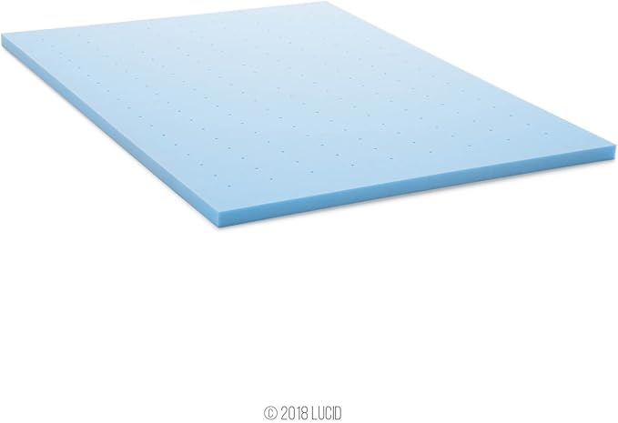 Lucid 2 Inch Memory Foam Mattress Topper, Full Size – Cooling Gel Bed Topper – - Image 4