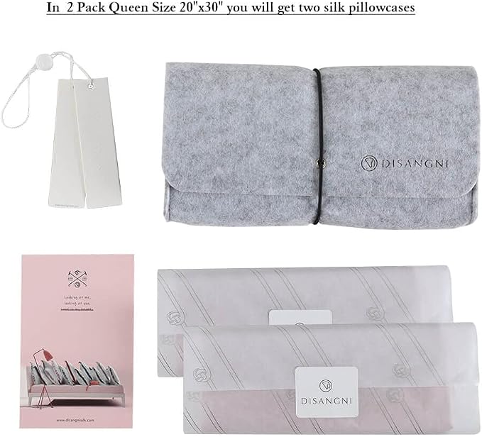 DISANGNI 100% Silk Pillow Cases 2 Packfor Hair and Skin, - Image 3
