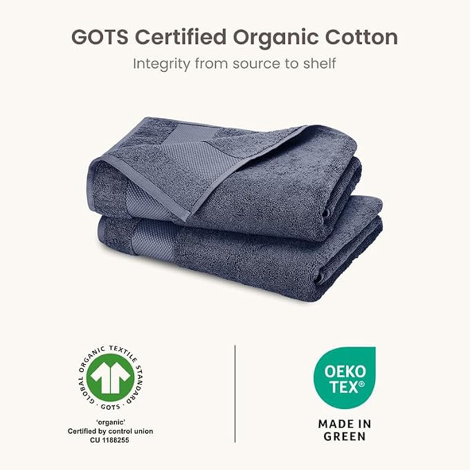 BIOWEAVES 100% Organic Cotton 700 GSM Luxury Bath Towels - Image 7