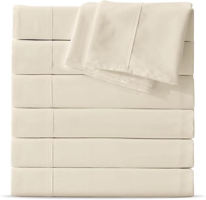 Maple&Stone Queen Flat Sheet 6 Pack, Premium Soft & Breathable, Brushed by MapleStone