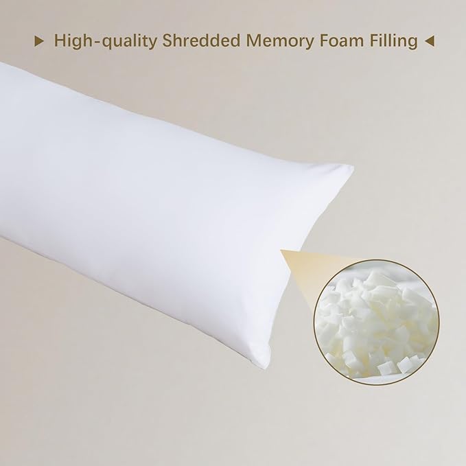 Memory Foam Body Pillow Insert, Soft Large Long Bed Pillow - Image 4