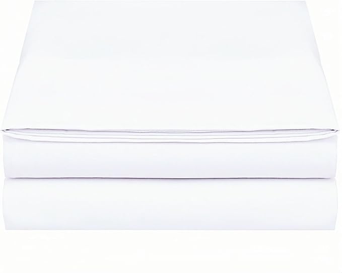 Twin Size Flat Sheet Only, Soft 300 Thread Count 100% Cotton Flat Sheets - Image 2
