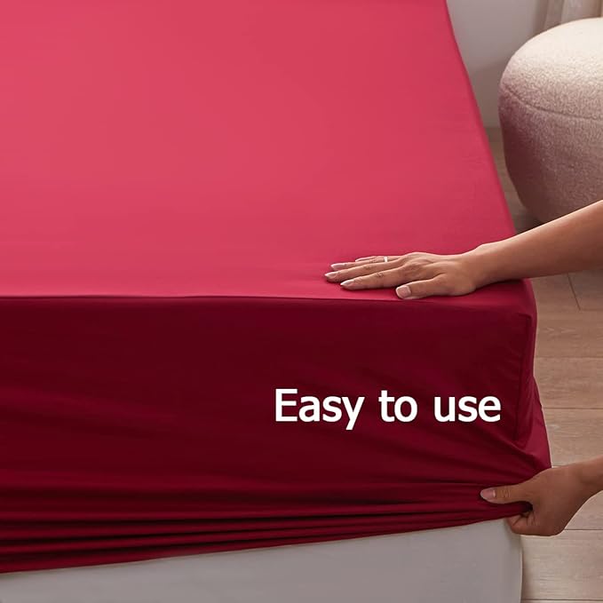 Bedding Twin Size Fitted Sheet Only-Twin Size Deep Pocket Bottom Fitted Sheet - Image 7