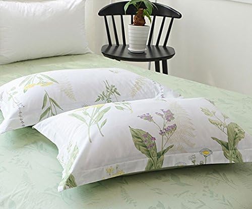FADFAY Girls Floral Bedding Twin Duvet Cover Set Premium 100% Cotton Green - Image 8
