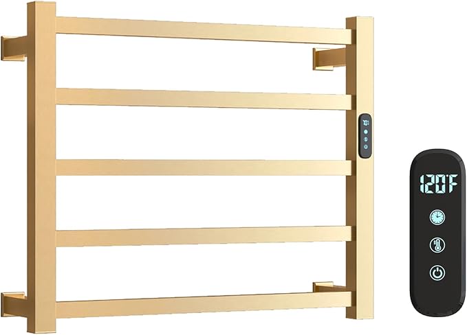 Luxury Heated Towel Rack Wall Mounted Towel Warmers, 5 Bars Towel Warmer Rack by WMHYLYH