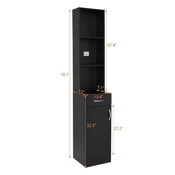 mefeir Salon Station, Barber Hair Stylist Storage Cabinet - Image 3